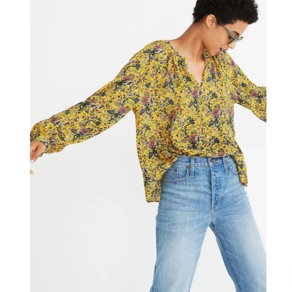 Madewell x Karen Walker Silk Print Gennaker Top - Picture 3 of 15